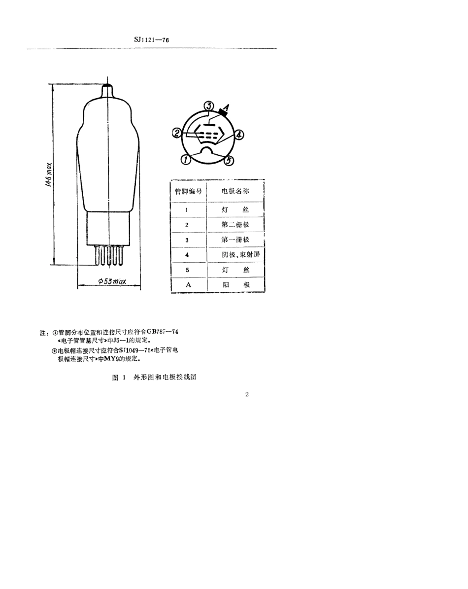 【电子行业军用标准】SJ 1121-1976 FU-7型(J)电子管.pdf.pdf_第3页