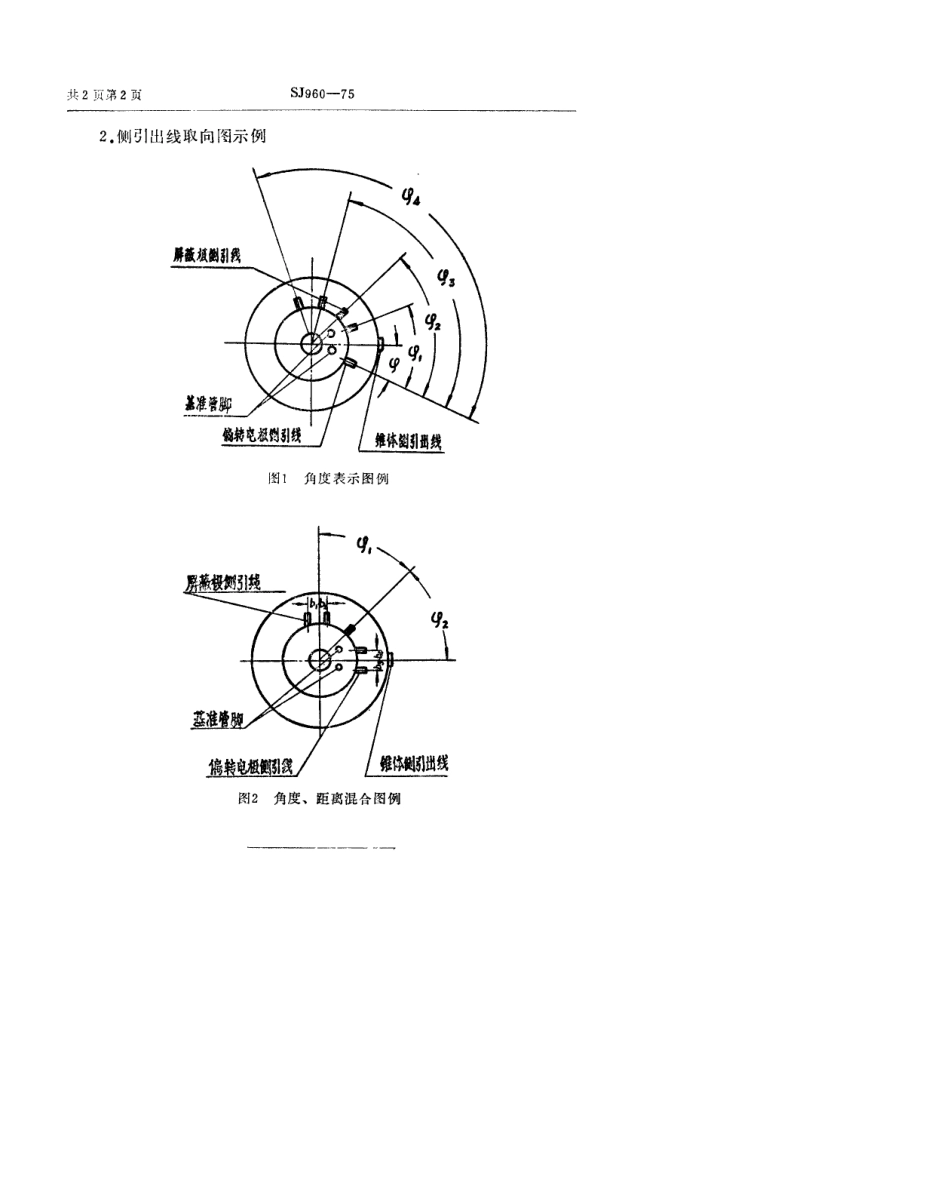 【电子行业军用标准】SJ 960-1975 电子束管侧引出线取向图示法.pdf.pdf_第3页