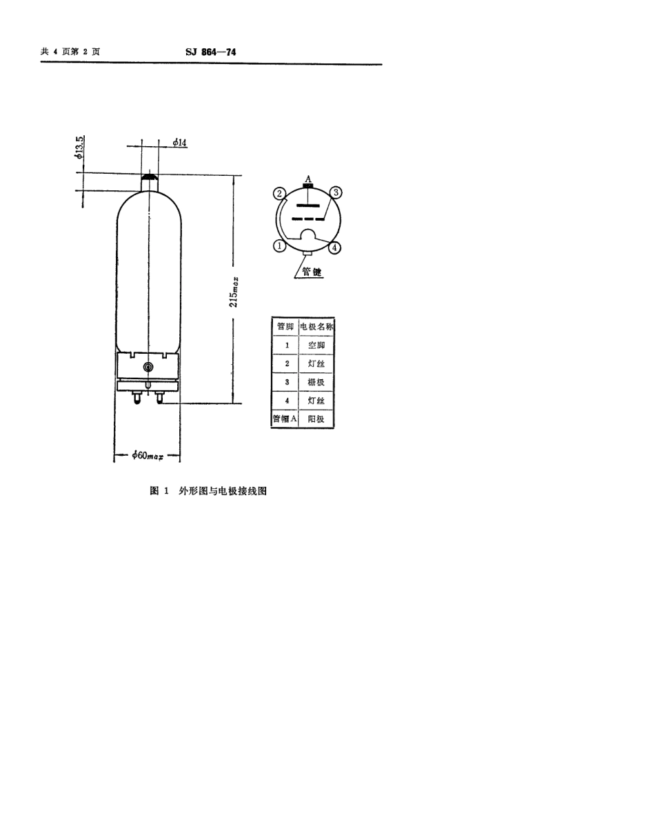 【电子行业军用标准】SJ 864-1974 FU-5(M)型发射管.pdf.pdf_第3页