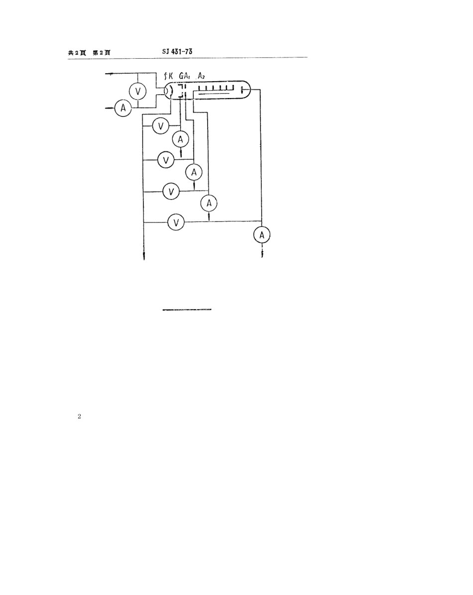 【电子行业军用标准】SJ 431-1973 “O”型返波管各极电压和电流的测试方法.pdf_第2页