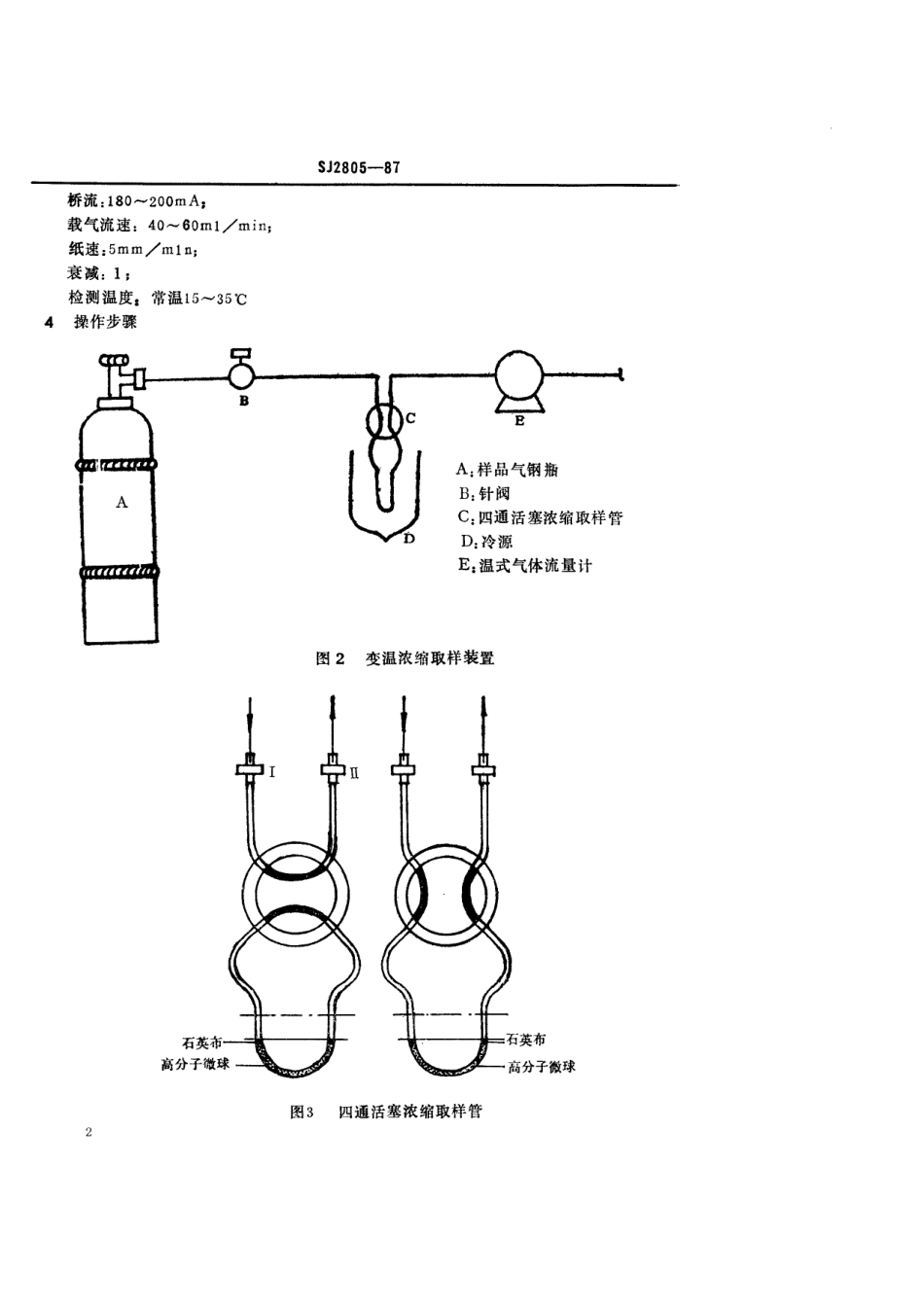 SJ 2805-1987 电子级氢中痕量氧+氩、氮测定方法 变温浓缩色谱法.pdf_第2页