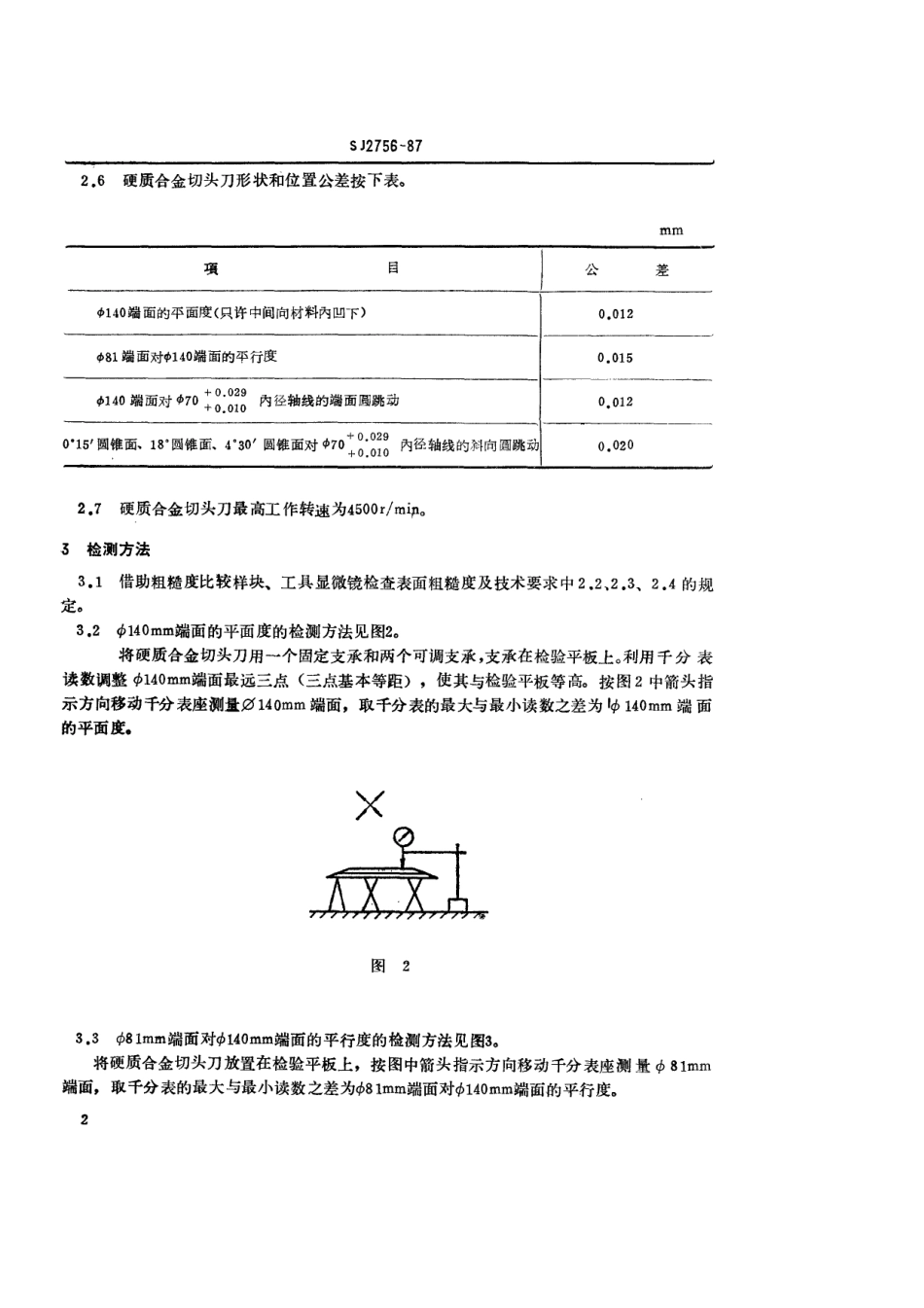 SJ 2756-1987 印制电路板引线硬质合金切头刀.pdf_第3页