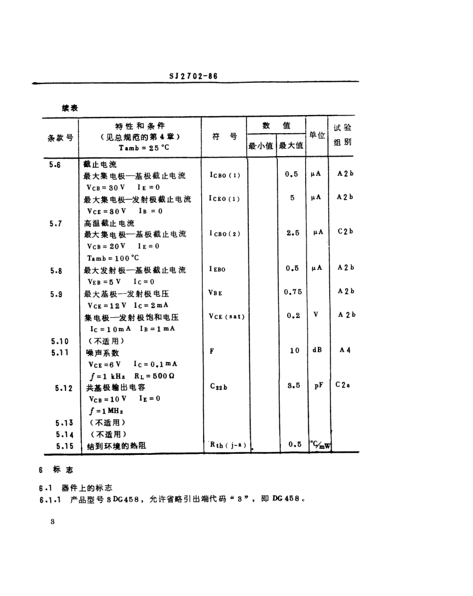 SJ 2702-1986 3DG458型NPN硅高频小功率晶体管详细规范.pdf_第3页