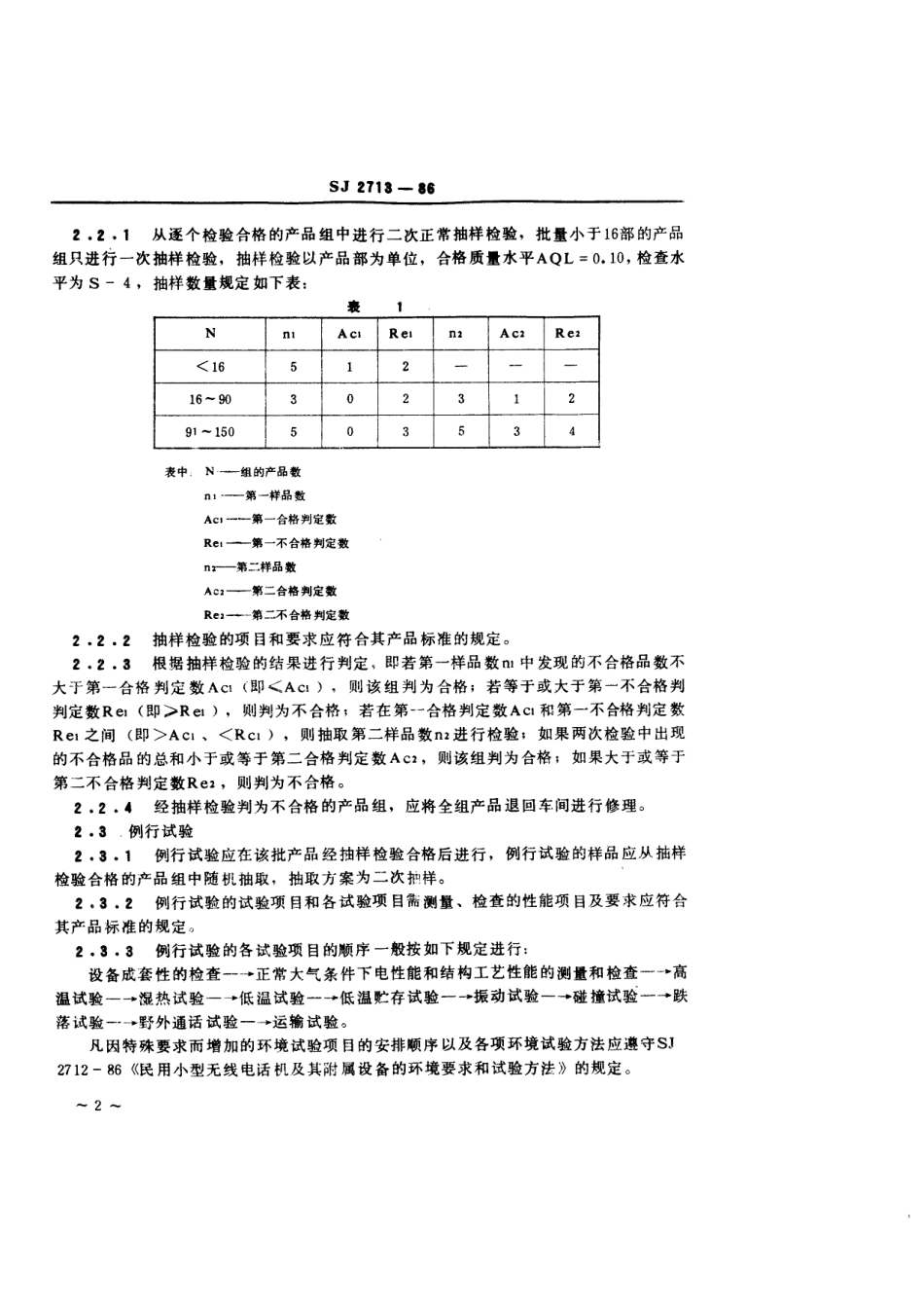 SJ 2713-1986 民用小型无线电话机及其附属设备质量检验规则.pdf_第3页
