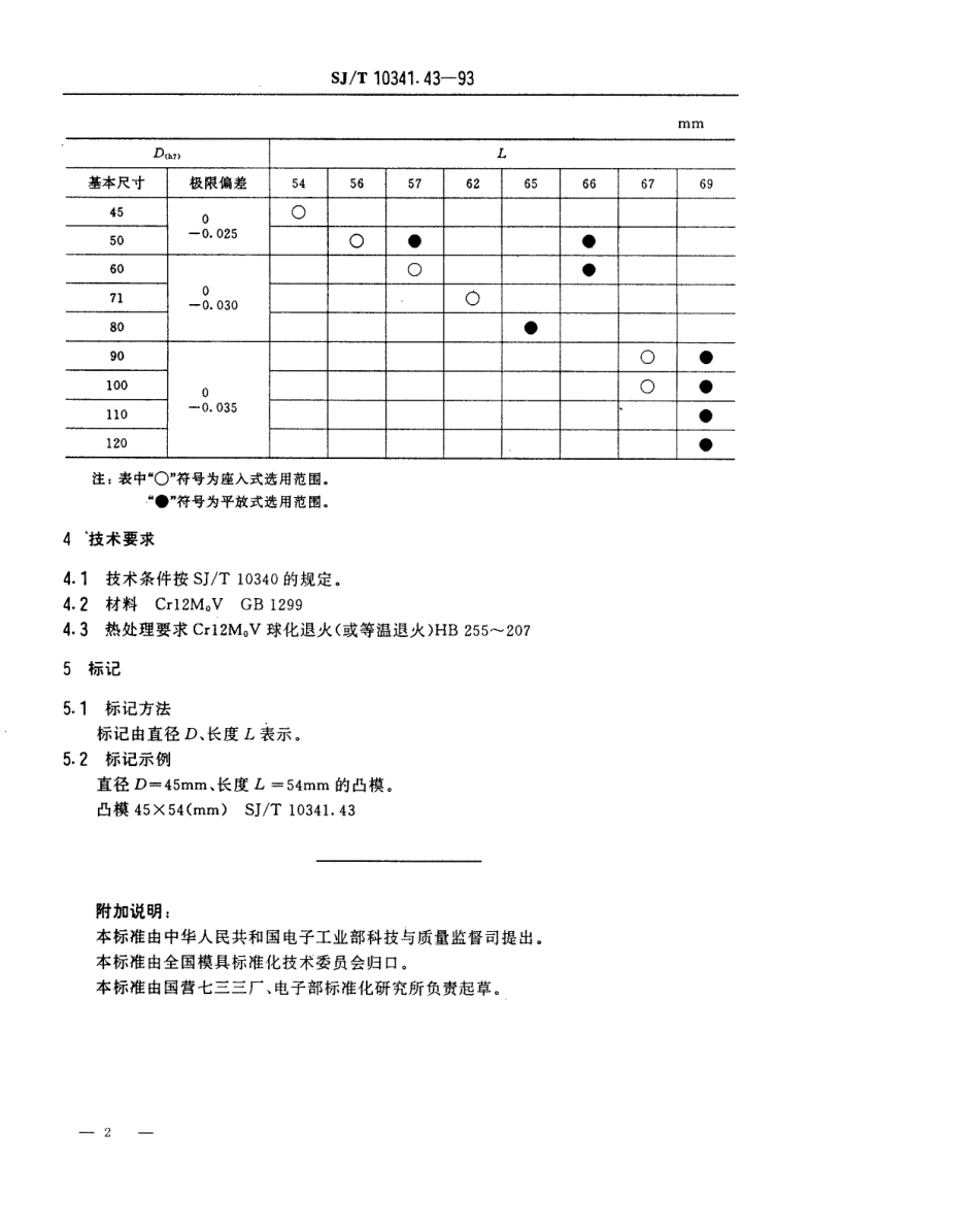 SJT 10341.43-1993 精冲模 凸模.pdf_第2页
