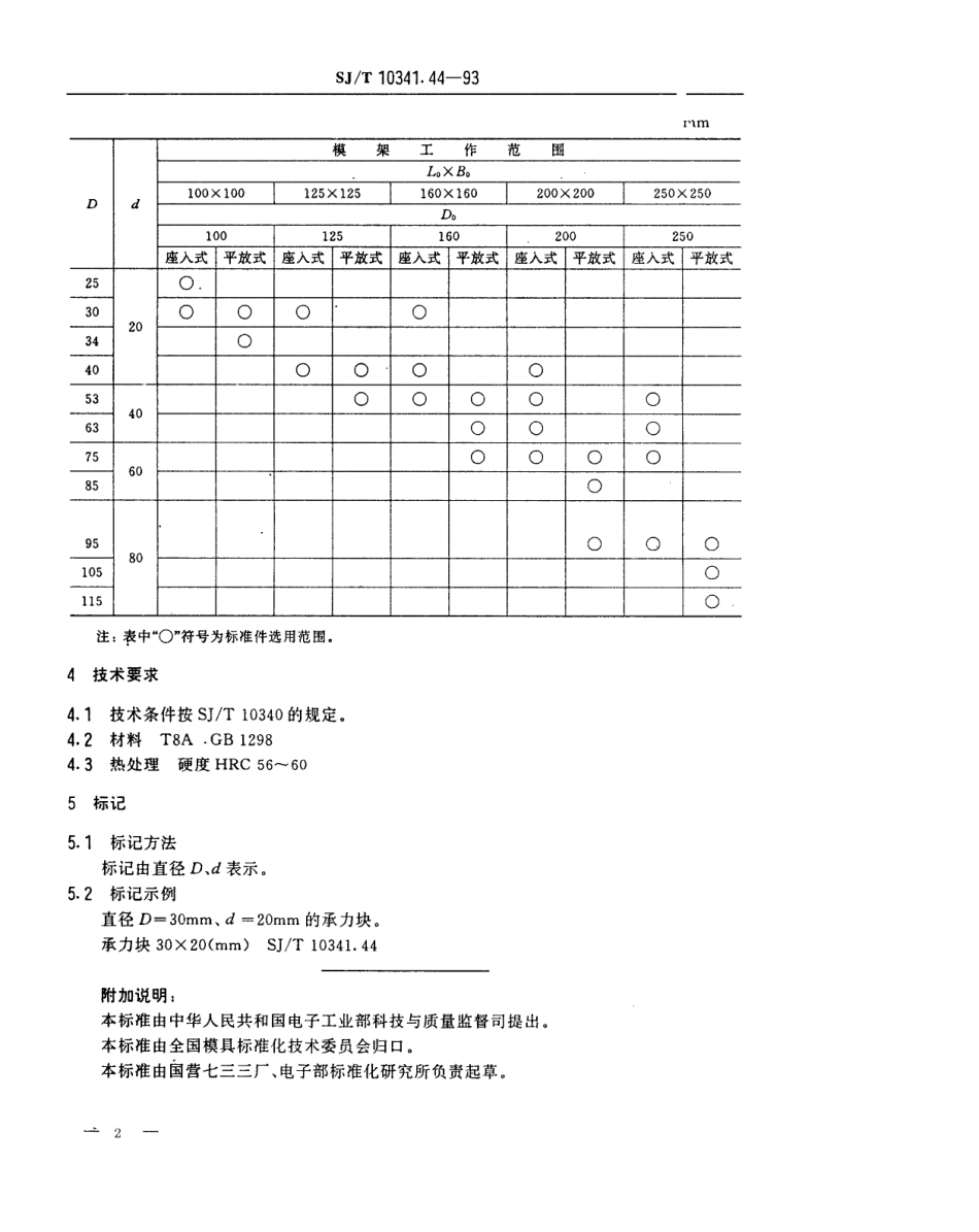 SJT 10341.44-1993 精冲模承力装置 承力块.pdf_第2页