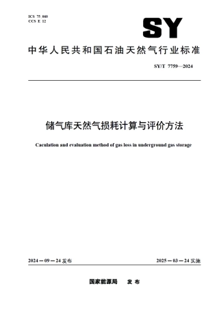 SY_T 7759-2024 储气库天然气损耗计算与评价方法.pdf