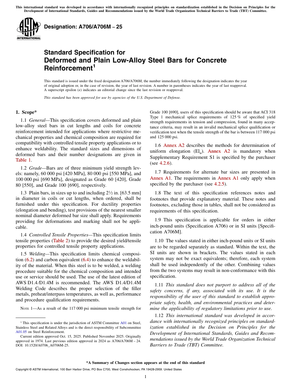 ASTM A706 - A 706M - 25.pdf_第1页