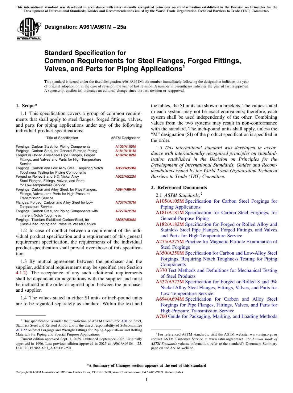 ASTM A961 - A 961M - 25a.pdf_第1页