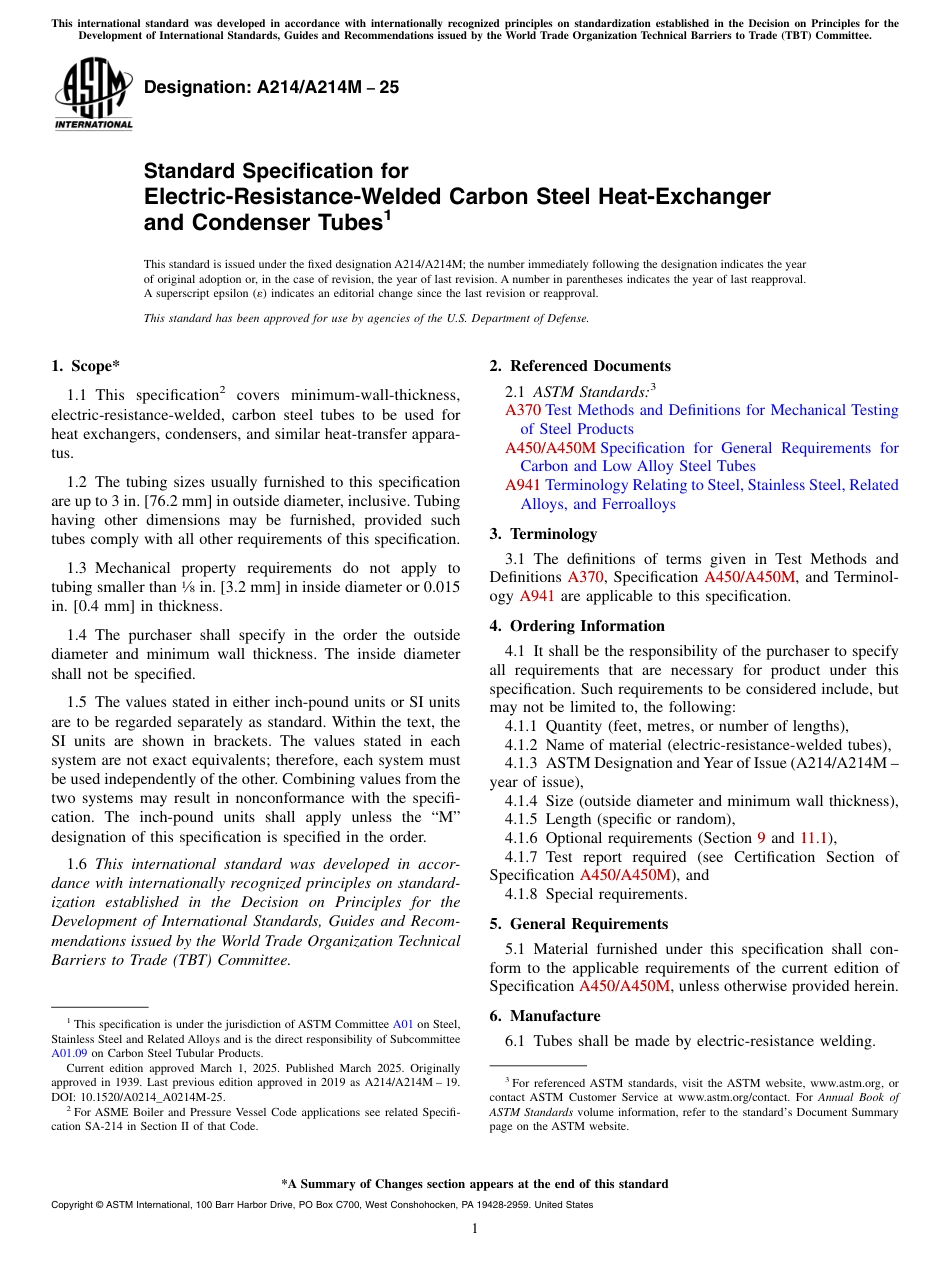 ASTM A214 - A 214M - 25.pdf_第1页