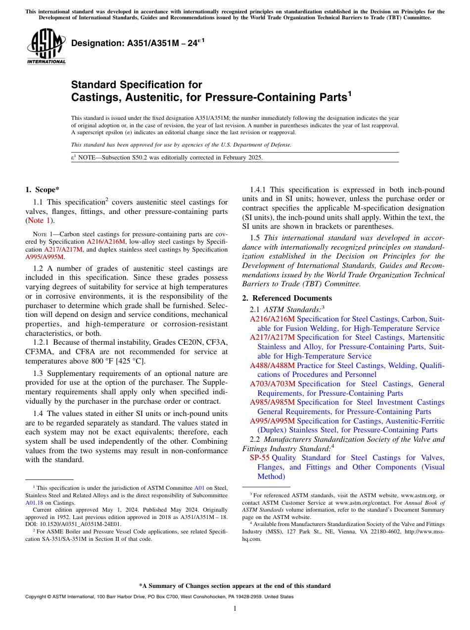 ASTM A351 - A 351M - 24e1.pdf_第1页