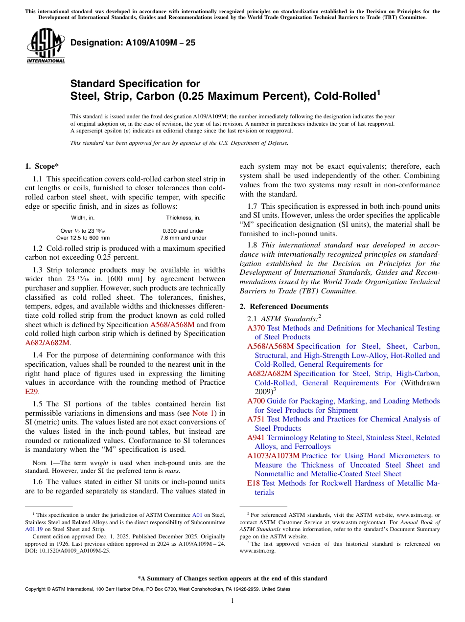 ASTM A109 - A 109M - 25.pdf_第1页