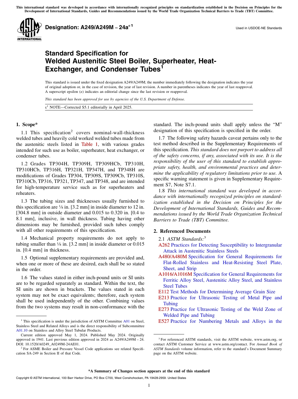 ASTM A249 - A 249M - 24ae1.pdf_第1页