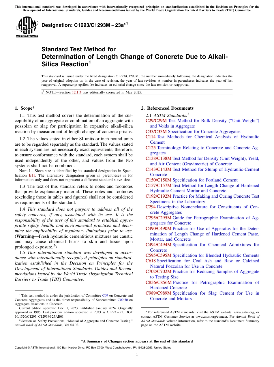 ASTM C1293 - C 1293M - 23ae1.pdf_第1页