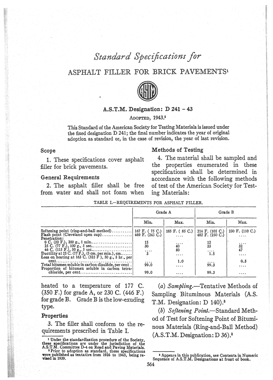 ASTM D241 - 43 scan.pdf_第1页