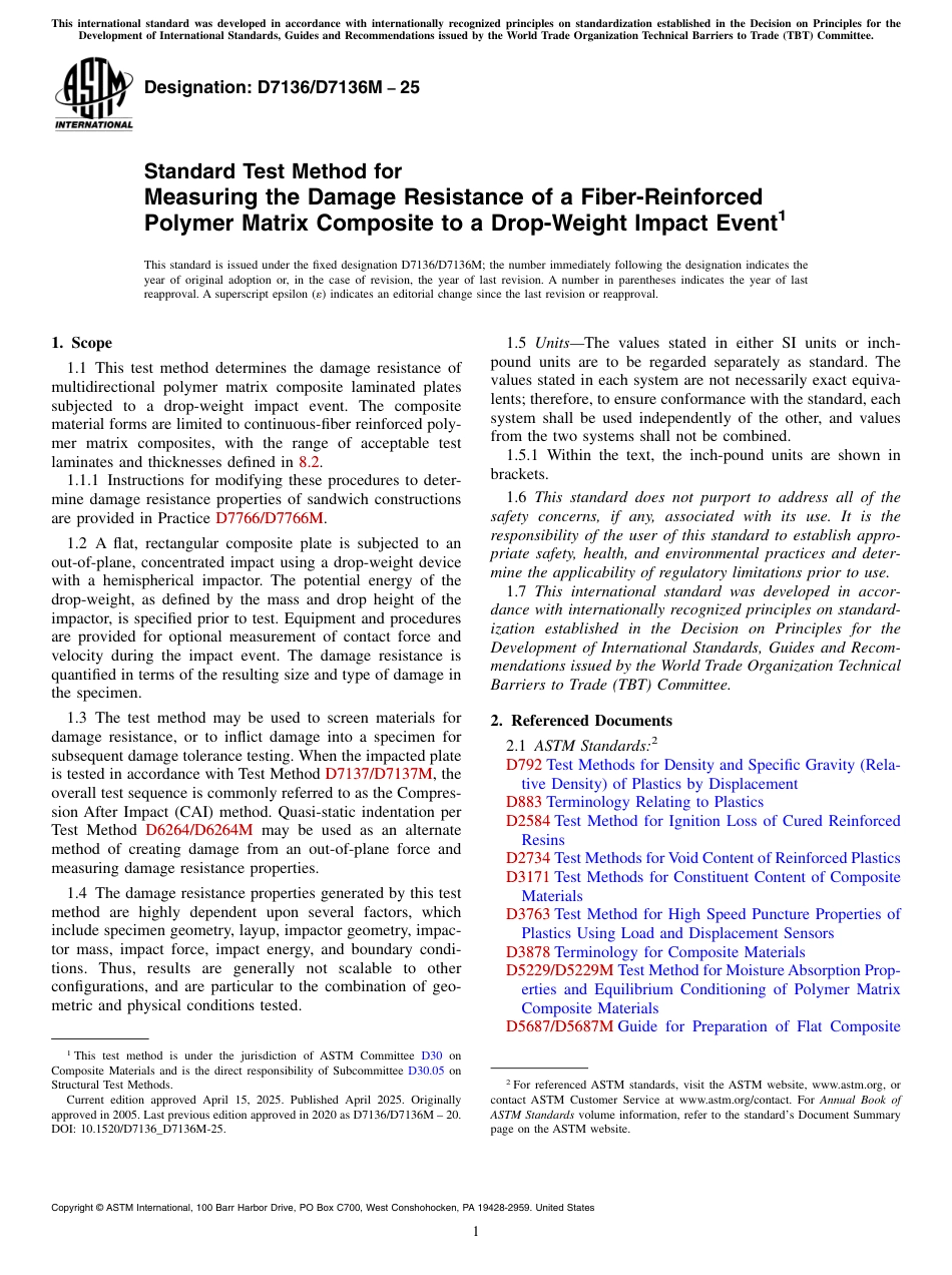 ASTM D7136 - D 7136M - 25.pdf_第1页