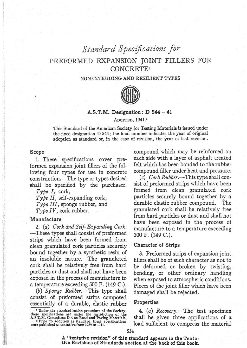 ASTM D544 - 41 scan.pdf_第1页