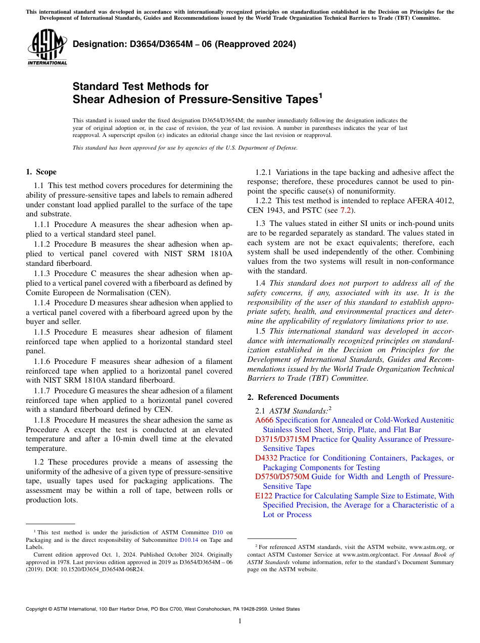 ASTM D3654 - D 3654M - 06 (2024).pdf_第1页
