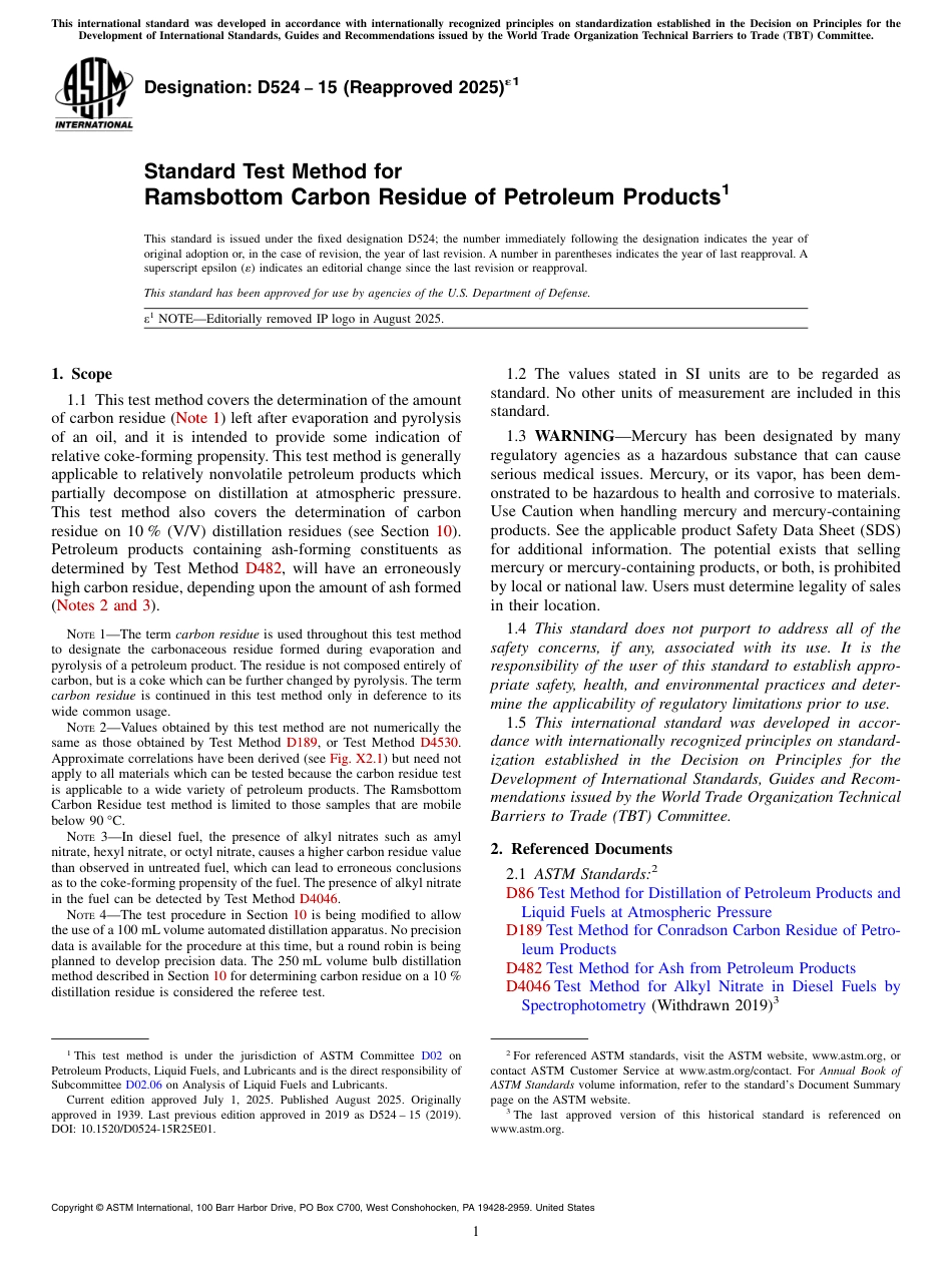 ASTM D524 - 15 (2025)e1.pdf_第1页