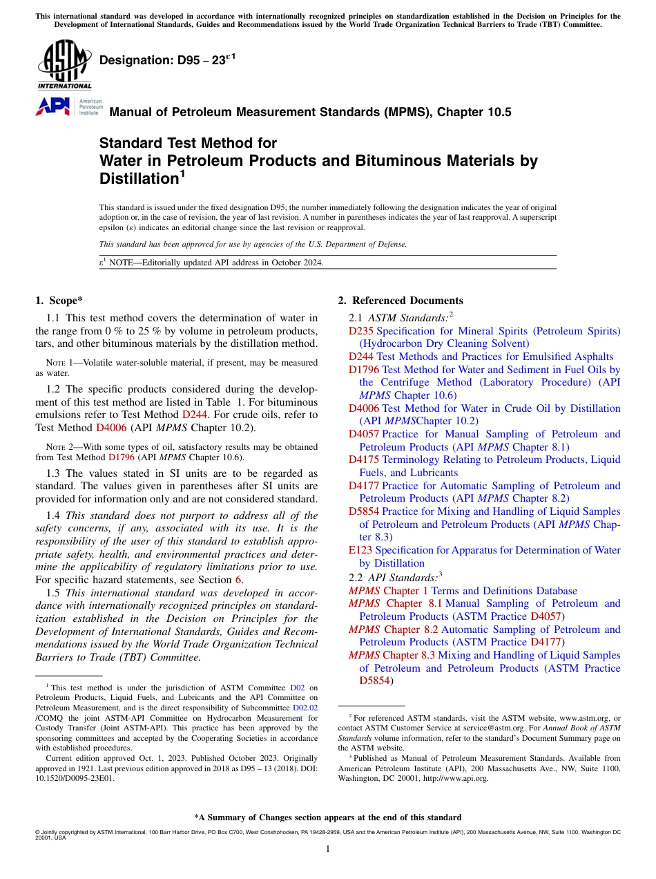 ASTM D95 - 23e1.pdf_第1页