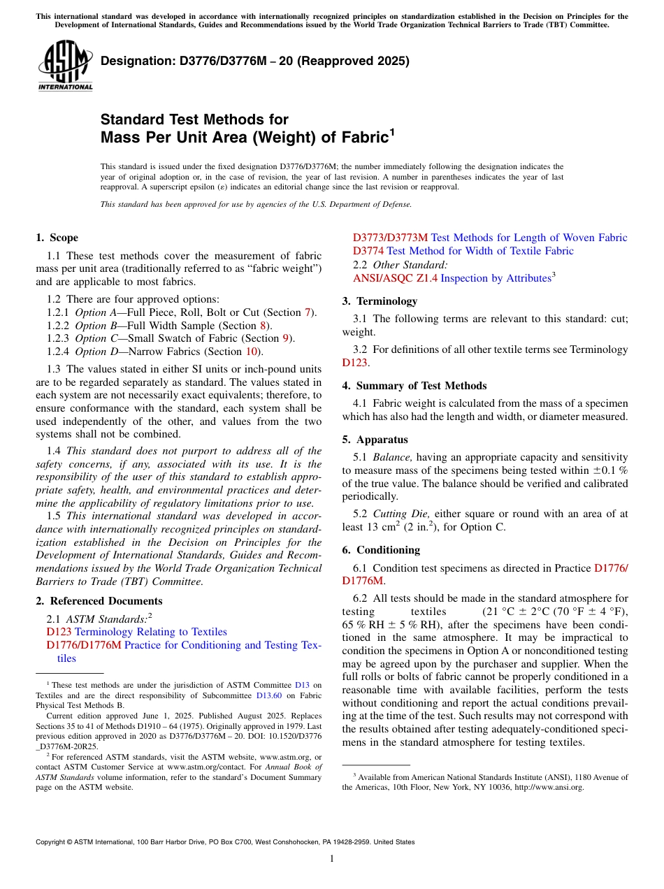 ASTM D3776 - D 3776M - 20 (2025).pdf_第1页