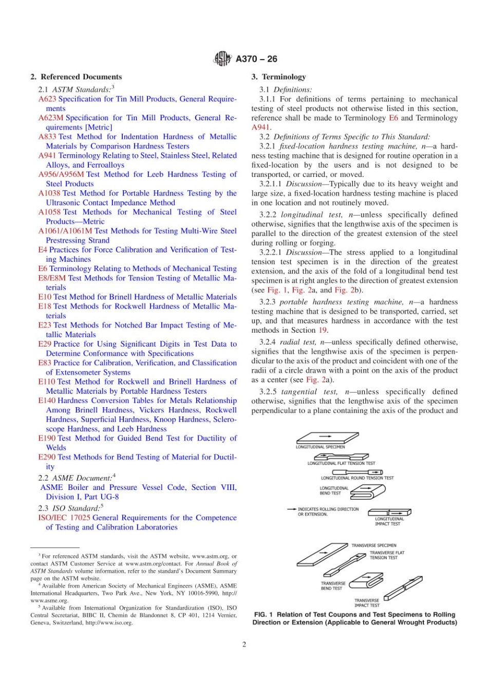 ASTM A370-26  钢制品力学试验的标准试验方法和定义正版(1).pdf_第2页